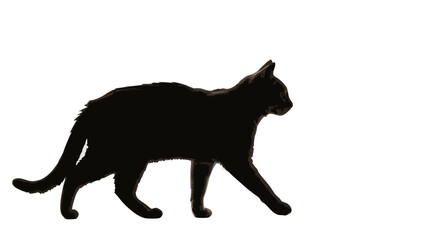 Vector Minimalist Black Cat Silhouette SVG Icon for Web Design and Digital Media in Flat Style