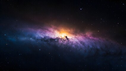 Obraz premium A celestial canvas: exploring the depths of a vibrant nebula in the vast cosmos