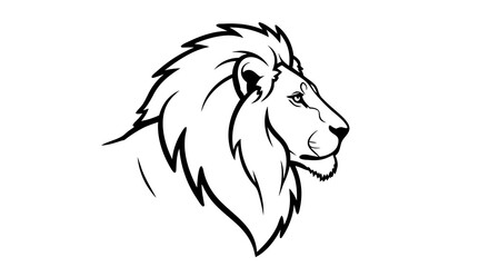 Vector Line Art SVG Illustration of Lion Head in Minimalist Geometric Style for Web and Branding Use