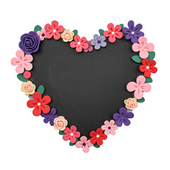 Naklejka premium Heart-Shaped Floral Frame: Perfect for Valentines, Weddings, or DIY Crafts