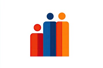 Three stylized figures ascending in a graphic design.