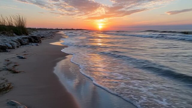 Serene sunset beachscape (1)