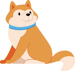 Smiling Dog with Collar