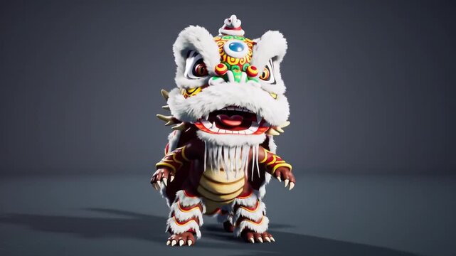 Lion dance costume digital art
