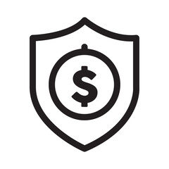 simple financial insurance and protection icon vector