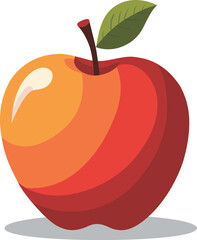 Colorful cartoon apple illustration.