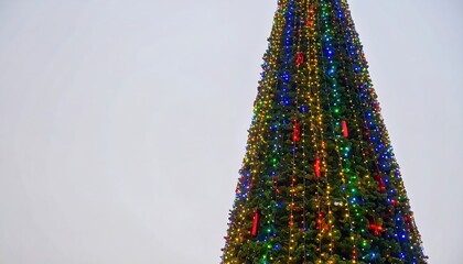 A Christmas tree with colorful lights