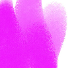 Bright pink spray stroke with grainy blurred edges and dreamy glowing aura. Abstract retro neon gradient cutout for modern colorful designs.