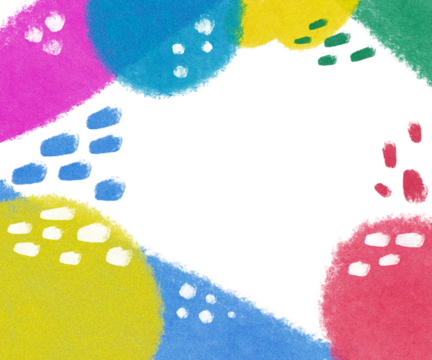 Abstract dotted frame with cyan, yellow, red, and blue spots. Retro playful overlay texture with dreamy colorful aura on white background. - Powered by Adobe