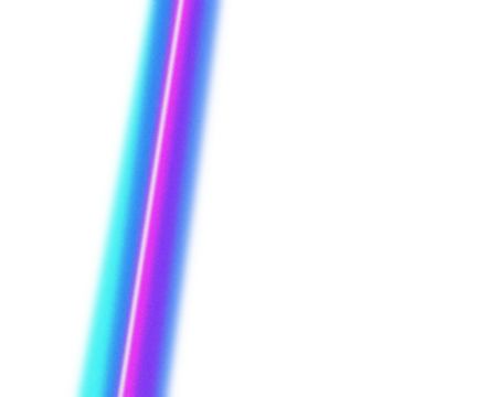 Diagonal neon light beam in blue, pink, and purple gradient with glowing retro aura. Abstract dreamy overlay design with radiant smooth diffusion.