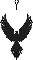 Obraz premium Bird in flight silhouette