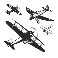 Vintage airplanes collection aircraft propeller