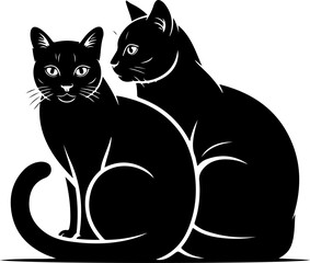 Black Cat Silhouette Vector Bundle