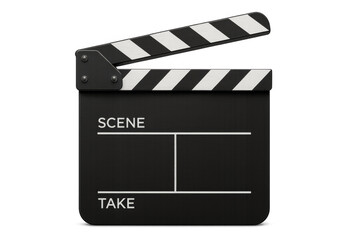 Obraz premium Movie clapperboard on transparent background, ready for film production