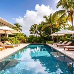 Obraz premium Luxurious poolside villa (2)