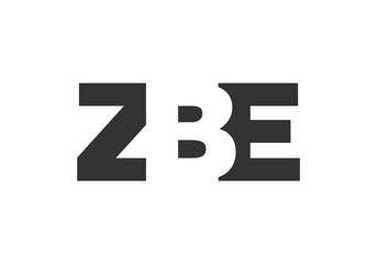 ZBE logo design. Initial letter Z B E bold font style for tech startups, consulting, corporate branding. Creative company name, headlines typography identity, trendy logotype.