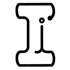 Capital and small both letter of alphabet I icon sign vector, single unique font	