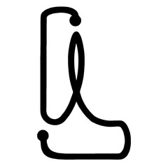 Capital and small both letter of alphabet L icon sign vector, single unique font	