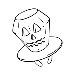 Halloween candy skull ring outline drawing