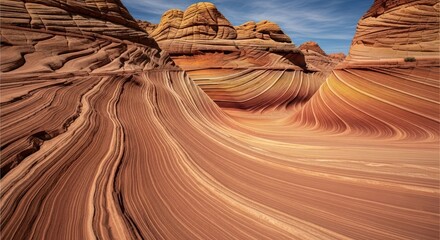 Striking desert landscape with layered sandstone formations