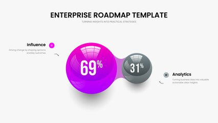 Company Profile 2 Step Diagram Frame Design. Simple Overview Presentation Template Vector Illustration. Marketing Launch Two Element Infographic Slideshow Layout.
