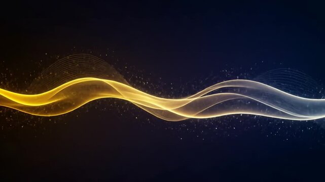 Abstract gold and silver waves