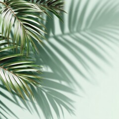 Obraz premium Realistic tropical palm leaf shadow on smooth backdrop for ad