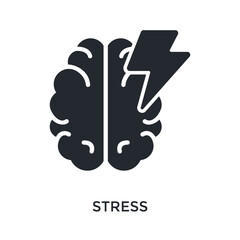 Stress Icon Glyph Style. Vector Illustration For Graphic Design