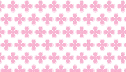 Pink flora on white color repeat background
