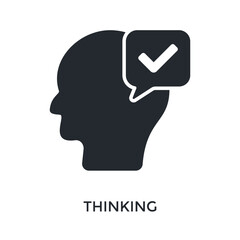 Thinking Icon Glyph Style. Vector Illustration For Graphic Design