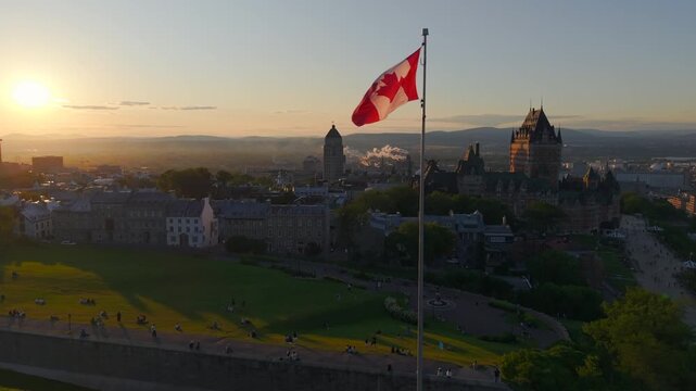 sunset over in quebec city