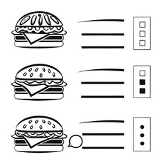 Burger menu icons dropdown line art