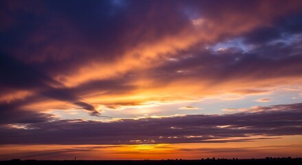 Obraz premium Dramatic Sunset Cityscape Sky.