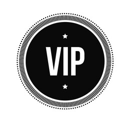 Exclusive VIP badge with crown and laurel wreath in black circle. Premium luxury emblem symbol for membership, access, and elite status. Perfect for branding, events, and invitations.