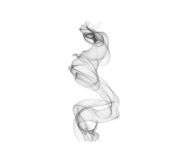 Elegant abstract smoke swirl rising on white background. Soft flowing curves create modern minimal art for digital projects. Perfect for design, texture, and creative compositions.