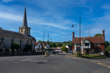 Forest Row in Sussex with church and village hall
