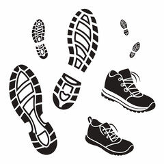 Footprints and footwear shoe prints boot prints