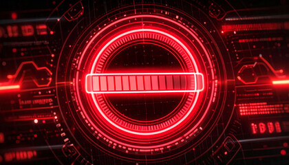Futuristic digital loading bar interface with a red color theme
