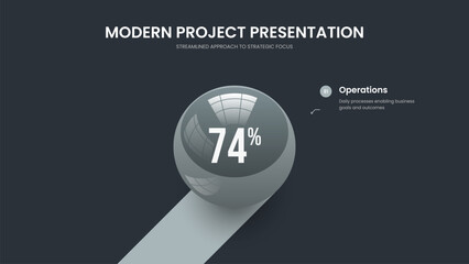 Investor Insight One Option Chart Slideshow Template. Minimal Overview Slide Design Vector Illustration. Market Introduction 1 Element Diagram Frame Layout.
