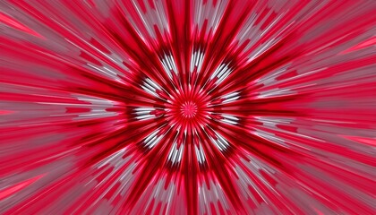 Abstract radial design with vibrant red and gray colors, radiating from a central point.