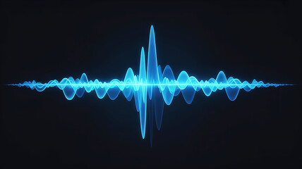 Audio Spectrum Equalizer Visualizing Sound Waves in Dynamic Blue Light on a Dark Background