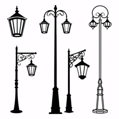 Ornate street lamps and lanterns lampposts decorative