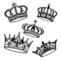 Royal crowns and tiaras silhouettes royalty regal © Akshay