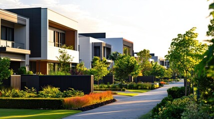 Fototapeta premium Modern homes row residential