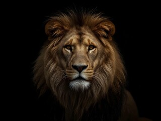 Obraz premium Majestic Lion Close-up Portrait