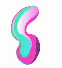 Abstract Colorful Liquid Shape, Swirl Design, Fluid Art