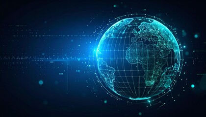 Obraz premium A digital illustration of a globe showcasing the concept of global networks and connections
