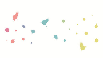 Multicolor splashes isolated on white background. Colorful paint splashes. Vector illustration of multicolor splashes.	