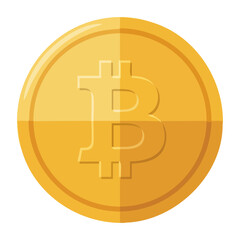 Golden Bitcoin Cryptocurrency Coin Illustration