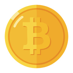 Golden Bitcoin Cryptocurrency Coin Illustration